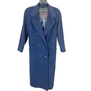Vintage Cassidy Navy Blue Wool Coat